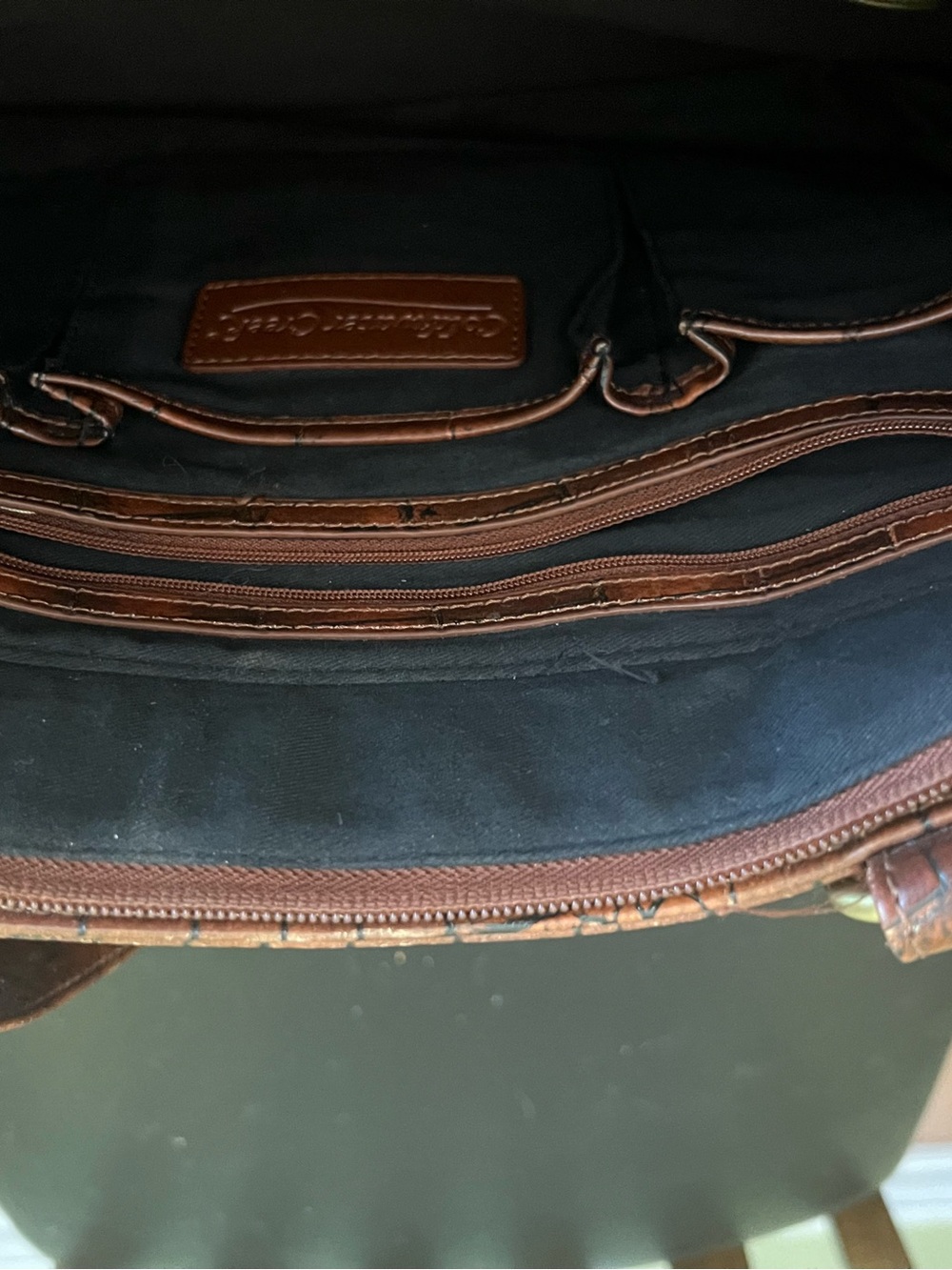 Coldwater Creek Brown Woven Leather Tote Bag - Picture 15 of 16